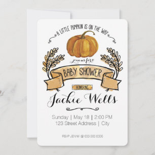 Invitation Petit Baby shower Citrouille