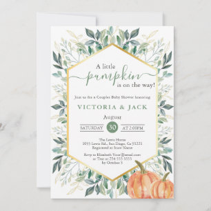 Invitation Petit Baby shower Citrouille à l'automne