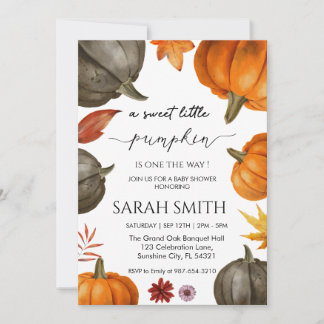 Invitation Petit Baby shower Citrouille doux