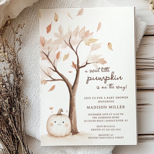 Invitation Petit Baby shower Citrouille doux (Créateur téléchargé)