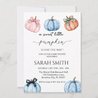 Invitation Petit Baby shower Citrouille doux
