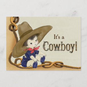 Invitation Petit Baby shower Cowboy