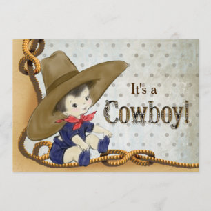 Invitation Petit Baby shower Cowboy