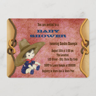 Invitation Petit Baby shower Cowboy