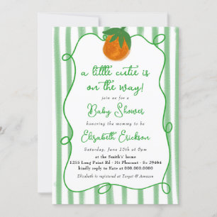 Invitation Petit Baby shower Cutie Citrus Baby shower orange