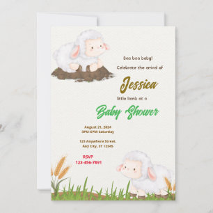 Invitation Petit Baby shower d'agneau