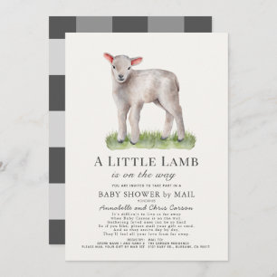 Invitation Petit Baby shower d'agneau par courrier