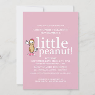 Invitation Petit Baby shower d'arachide (rose)