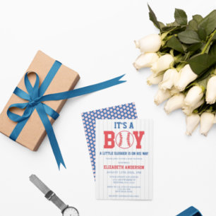 Invitation Petit Baby shower De Baseball Slugger