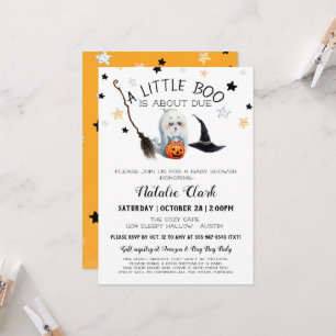 Invitation Petit Baby shower de Boo Citrouille Ghost Hallowee