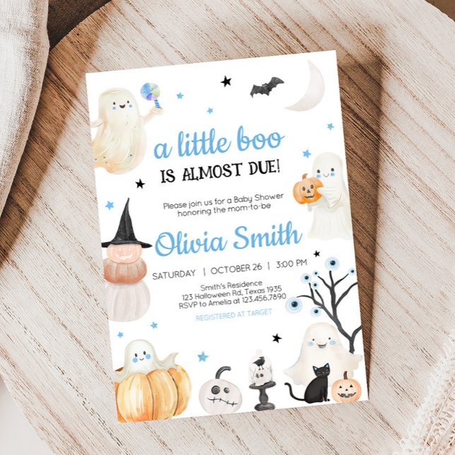 Invitation Petit Baby shower de Boo Halloween (A Little Boo Baby Shower Invitation)