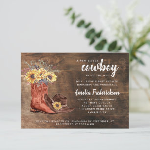 Invitation Petit Baby shower de bottes de cowboy