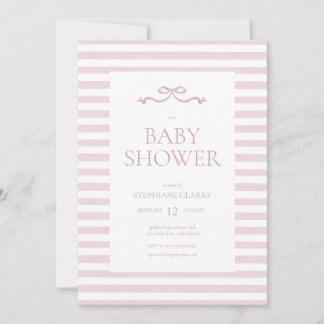 Invitation Petit Baby shower de Bow à aquarelle Lady