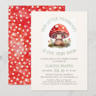 Invitation Petit Baby shower de champignons