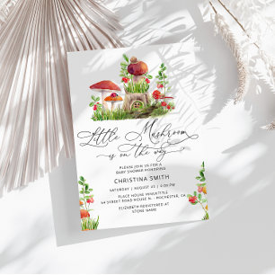 Invitation Petit Baby shower de champignons