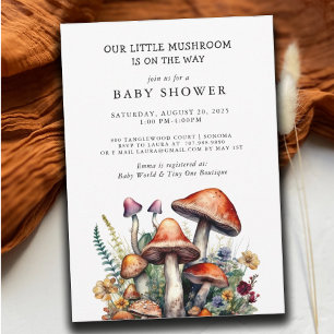 Invitation Petit Baby shower de champignons