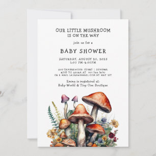 Invitation Petit Baby shower de champignons