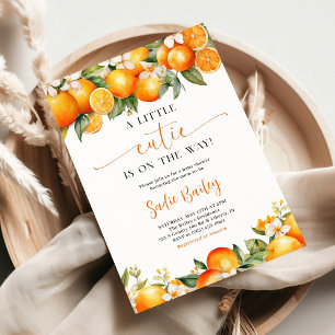 Invitation Petit Baby shower de Citrus orange Cutie