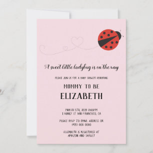 Invitation Petit baby shower de coccinelle doux
