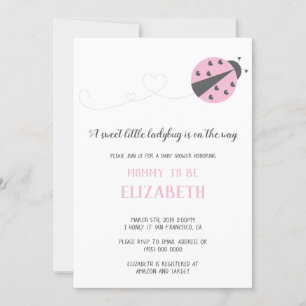 Invitation Petit baby shower de coccinelle doux