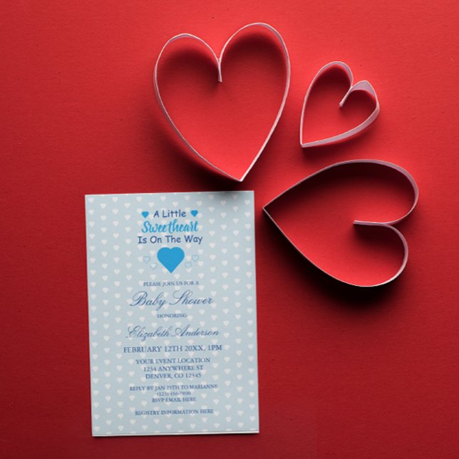 Invitation Petit Baby shower de coeur (Créateur téléchargé)