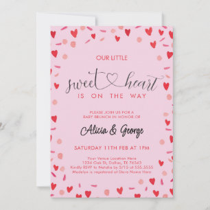 Invitation Petit Baby shower de coeur