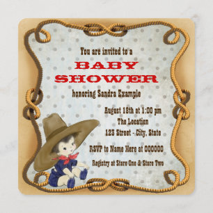 Invitation Petit Baby shower de Cowboy