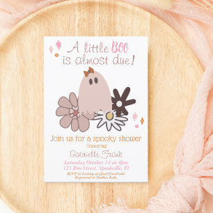 Invitation Petit Baby shower de fille Boo