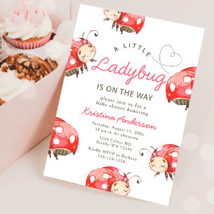 Invitation Petit Baby shower de fille Ladybug