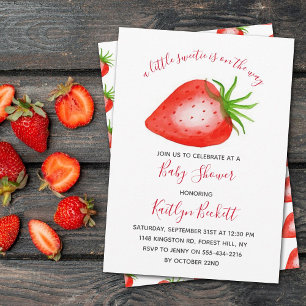 Invitation Petit Baby shower de fraises doux