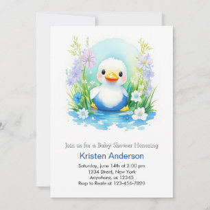 Invitation Petit Baby shower de garçon de canard