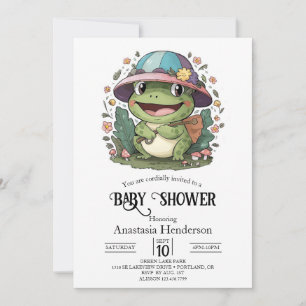 Invitation Petit Baby shower de grenouille coloré