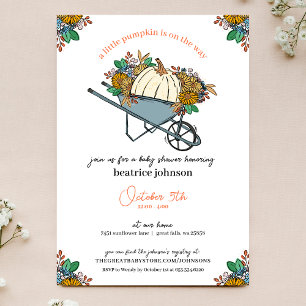 Invitation Petit Baby shower de jardin de campagne Citrouille