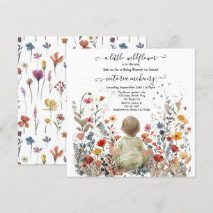 Invitation Petit baby shower de jardin fleur sauvage