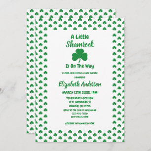 Invitation Petit Baby shower de la Saint Patrick Shamrock
