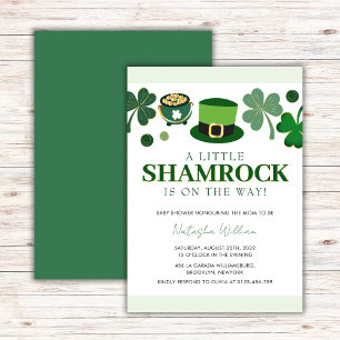 Invitation Petit Baby shower de la Saint Patrick Shamrock