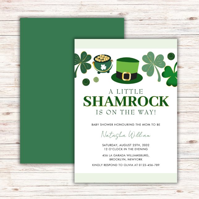 Invitation Petit Baby shower de la Saint Patrick Shamrock (Créateur téléchargé)
