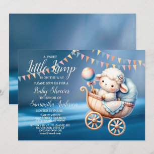 Invitation Petit Baby shower de Lampe Douce Bleu Belle