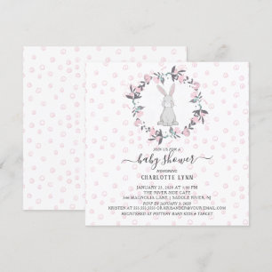 Invitation Petit Baby shower de lapin doux