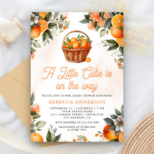 Invitation Petit Baby shower de panier orange Citrus Cutie