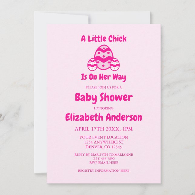 Invitation Petit Baby shower de Pâques (Devant)