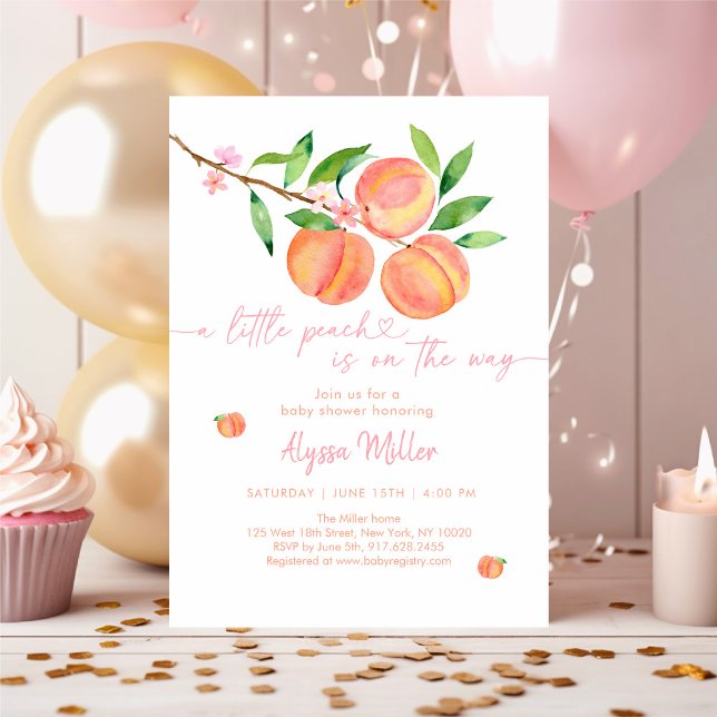 Invitation Petit Baby shower de pêche en fleurs (Créateur téléchargé)