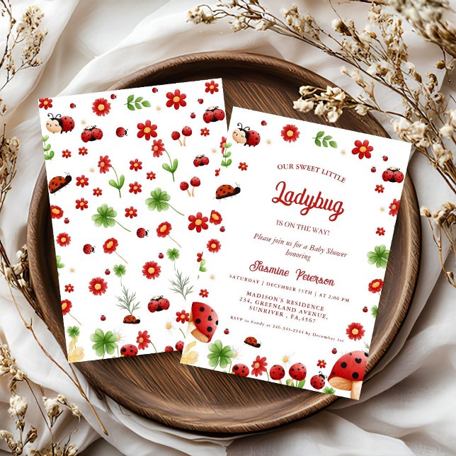 Invitation Petit baby shower de petit insecte du jote Garden (Créateur téléchargé)