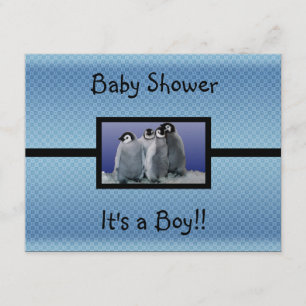 Invitation Petit Baby shower de pingouin