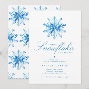 Invitation Petit Baby shower de Snowflake Blue Boy