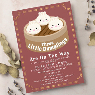 Invitation Petit Baby shower de triplets de dumping