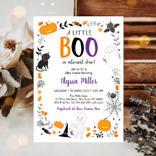 Invitation Petit Baby shower d'Halloween de fantôme de Boo