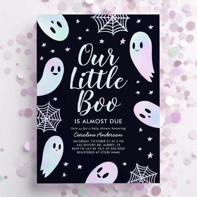 Invitation Petit Baby shower d'Halloween de fantôme de Boo (Créateur téléchargé)