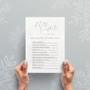 Invitation petit baby shower d'hiver de flocon de neige qui c