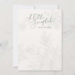 Invitation petit baby shower d'hiver de flocons de neige blan